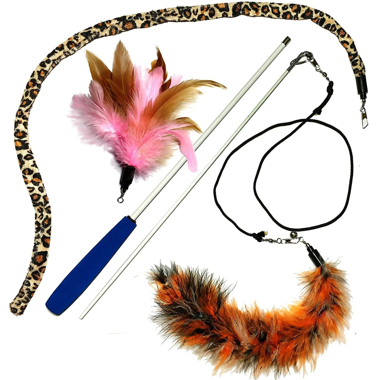 Pet Fit For Life 3 Feather Dual Rod Wand Cat Toy 3 Pet Fit For Life 3 Feather Dual Rod Wand Cat Toy