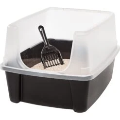 IRIS USA Open Top Litter Box With Scatter Shield & Scoop -Pet Supplies Store 116462 PT2. AC SS1800 V1680811968