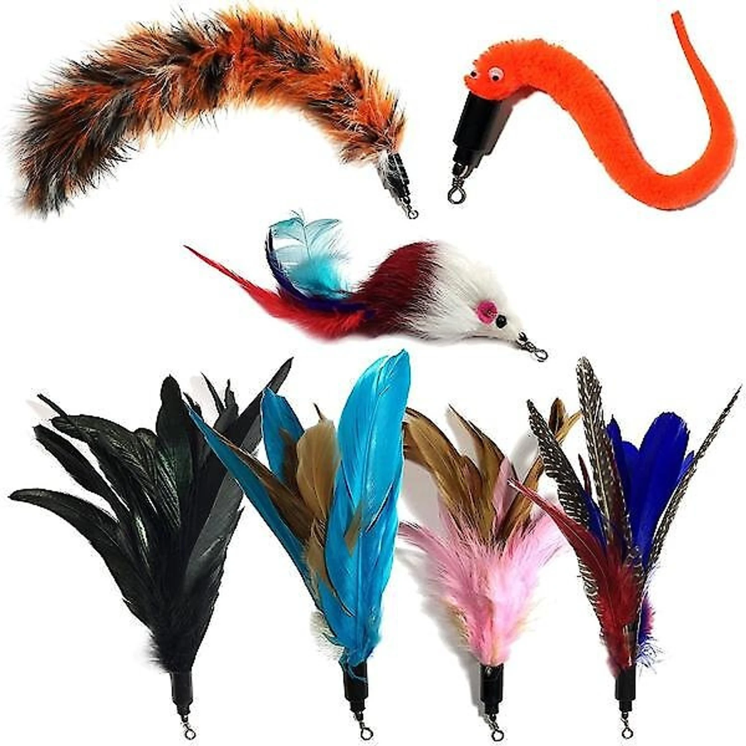 Pet Fit For Life 7 Piece Replacement Feather Pack For Wand Cat Toy 3 Pet Fit For Life 7 Piece Replacement Feather Pack For Wand Cat Toy