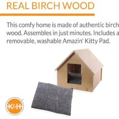 K&H Pet Products Birchwood Manor Indoor & Outdoor Wooden Cat House, Natural Wood 11 K&H Pet Products Birchwood Manor Indoor & Outdoor Wooden Cat House, Natural Wood -Pet Supplies Store 131907 PT2. AC SS1800 V1637623594