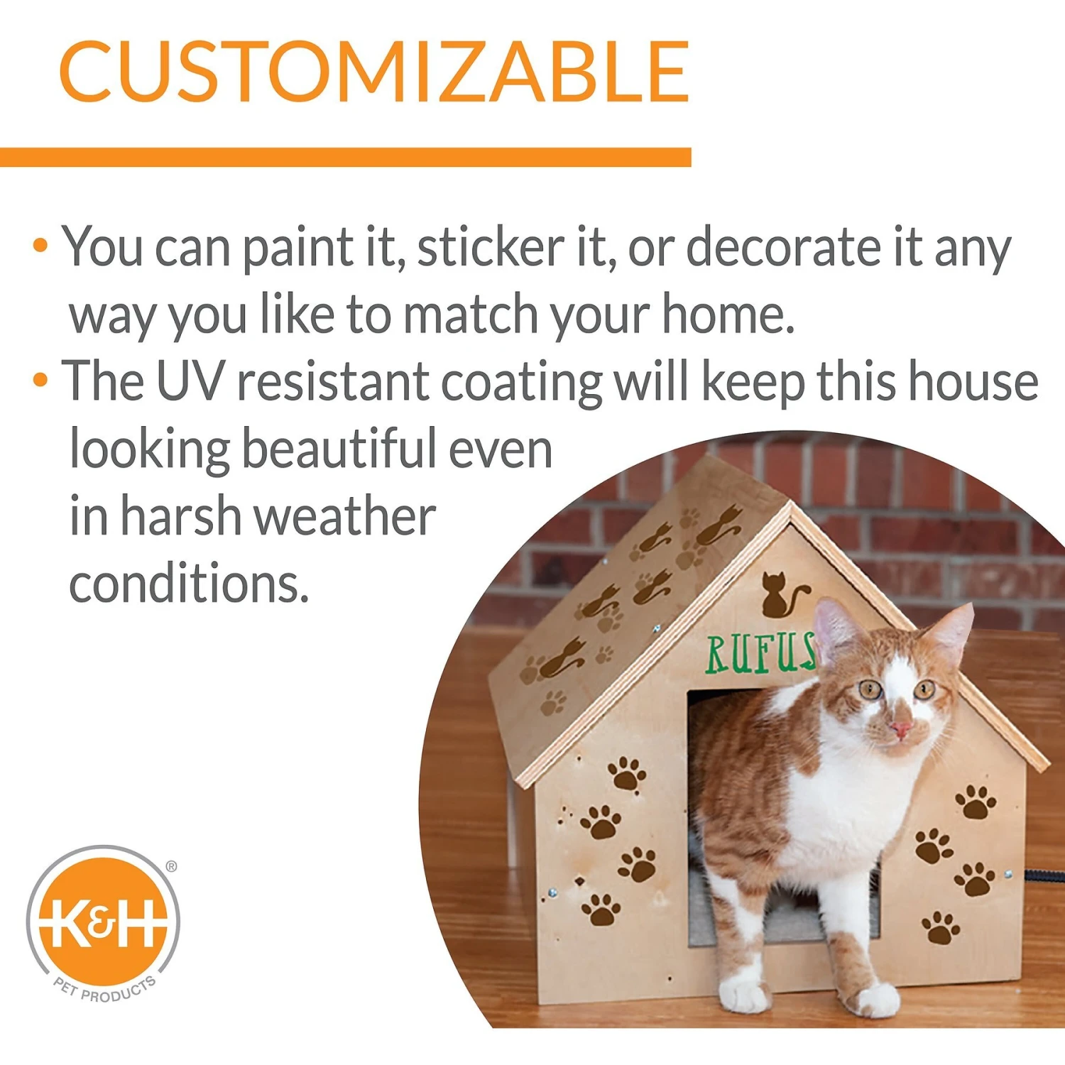 K&H Pet Products Birchwood Manor Indoor & Outdoor Wooden Cat House, Natural Wood 6 K&H Pet Products Birchwood Manor Indoor & Outdoor Wooden Cat House, Natural Wood - Image 4