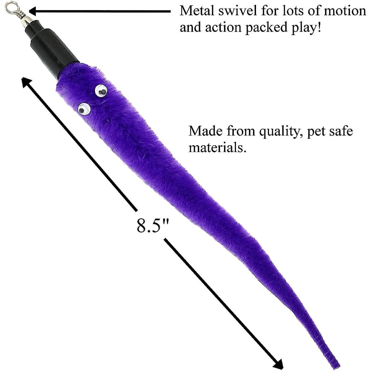 Pet Fit For Life 5 Piece Squiggly Worm Wand Cat Toy 4 Pet Fit For Life 5 Piece Squiggly Worm Wand Cat Toy - Image 2