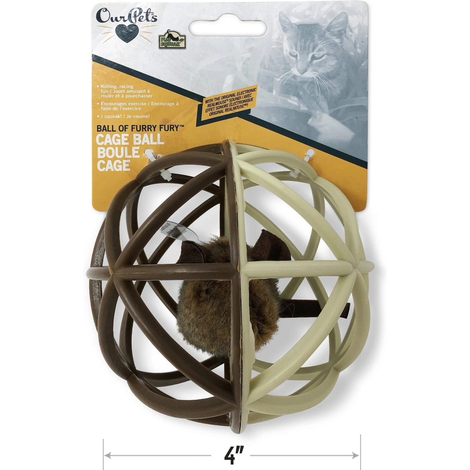 Pet Zone Ball Of Furry Fury Cat Toy With Catnip 4 Pet Zone Ball Of Furry Fury Cat Toy With Catnip - Image 2