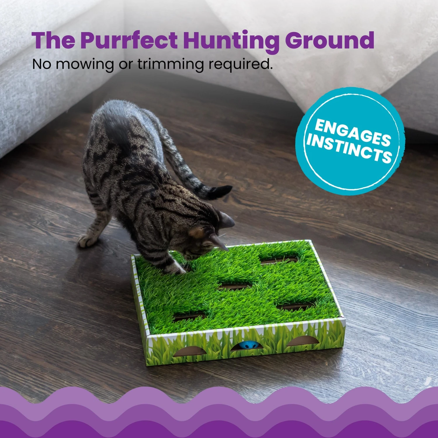 Catstages Grass Patch Hunting Box Cat Scratcher Toy 5 Catstages Grass Patch Hunting Box Cat Scratcher Toy - Image 3