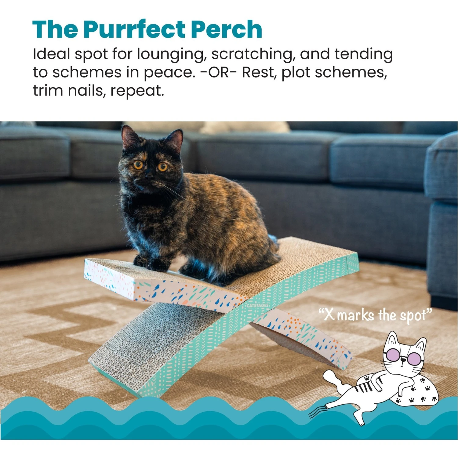 Catstages Easy Life Hammock Cat Scratcher Toy With Catnip 4 Catstages Easy Life Hammock Cat Scratcher Toy With Catnip - Image 2