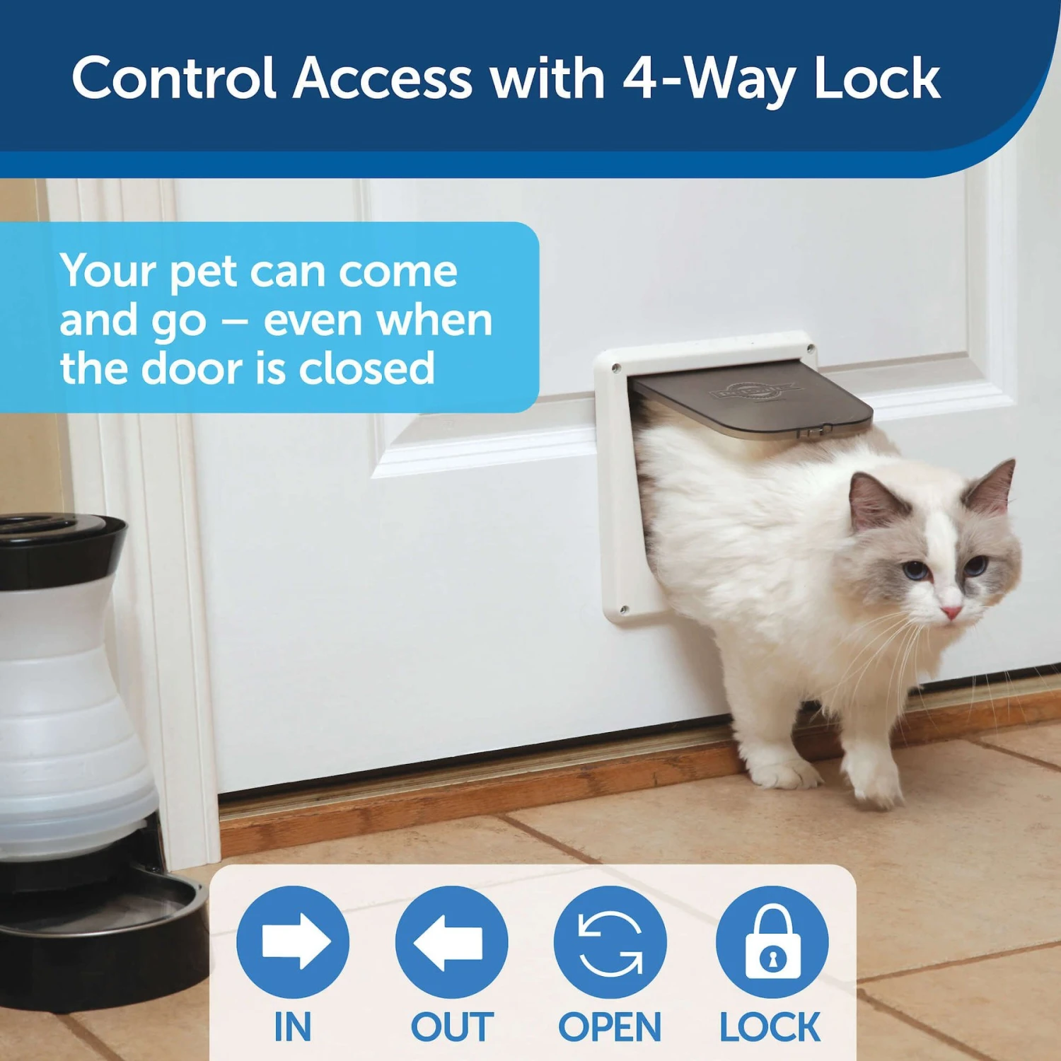 PetSafe 4-Way Locking Pet Door, Up To 15-lbs 4 PetSafe 4-Way Locking Pet Door, Up To 15-lbs - Image 2