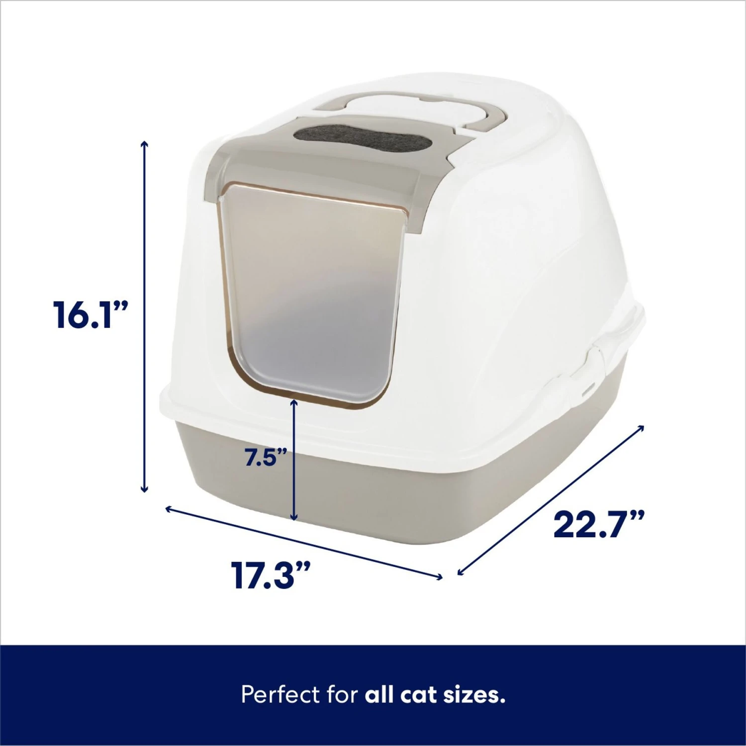 Frisco Flip Top Hooded Cat Litter Box, Gray, Large, 22-in 4 Frisco Flip Top Hooded Cat Litter Box, Gray, Large, 22-in - Image 2