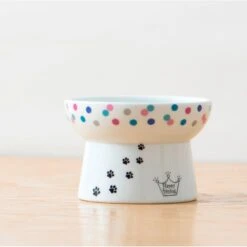 Necoichi Raised Cat Food Bowl, Colorful Dots -Pet Supplies Store 169388 PT3. AC SS1800 V1649344930