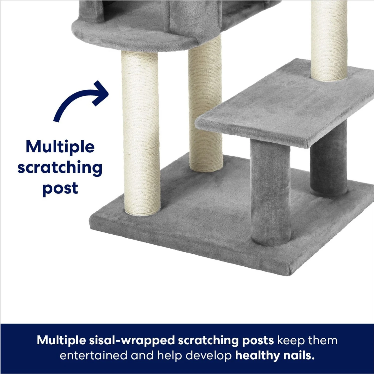 Frisco 48-in Heavy Duty Faux Fur Cat Tree & Condo 6 Frisco 48-in Heavy Duty Faux Fur Cat Tree & Condo - Image 4