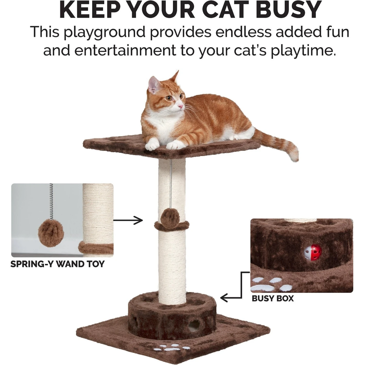 Tiger Tough Scratching Post 22.5-in Faux Fur Cat Tree 7 Tiger Tough Scratching Post 22.5-in Faux Fur Cat Tree - Image 5
