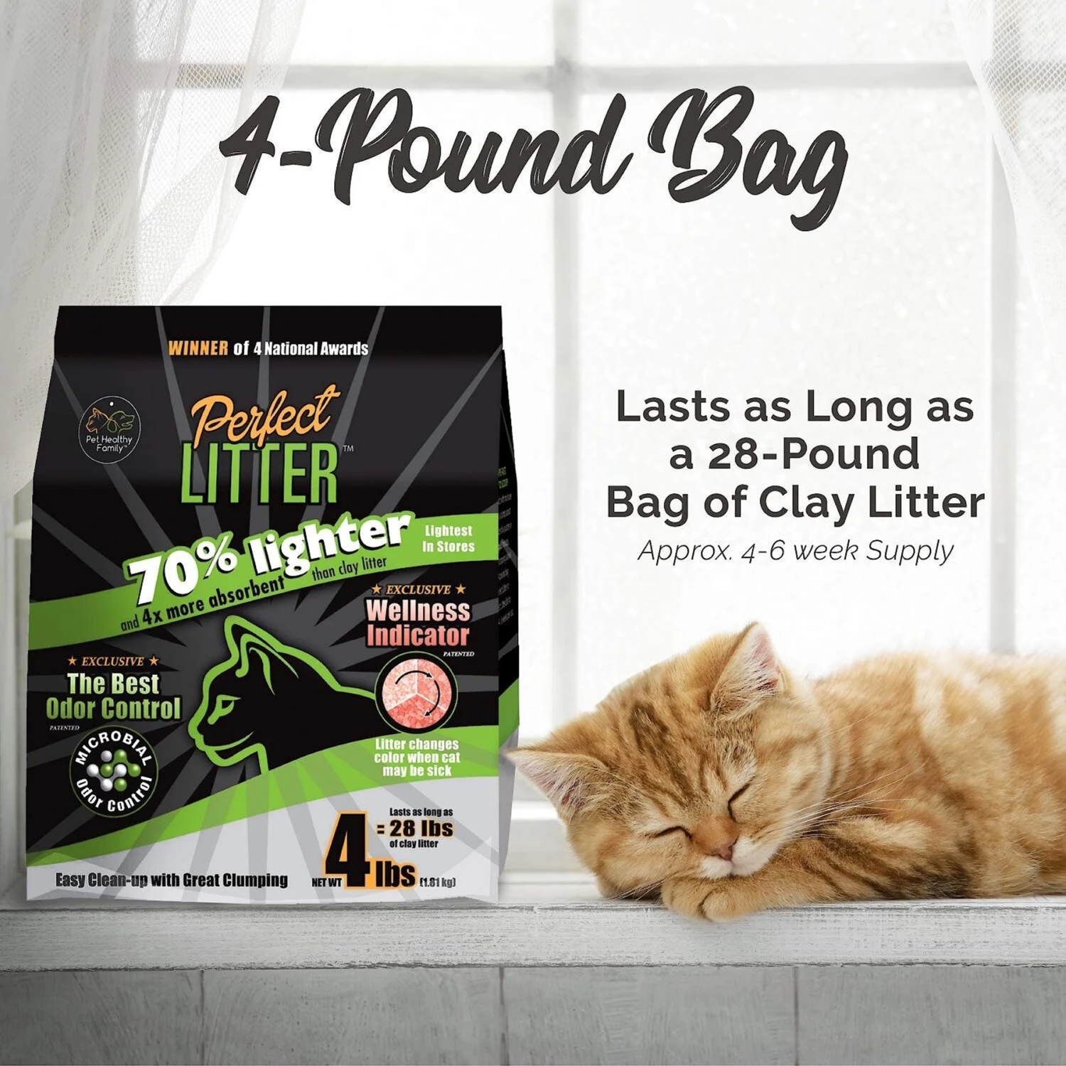 Pet Healthy Brands Perfect Cat Unscented Clumping Natural Cat Litter 4 Pet Healthy Brands Perfect Cat Unscented Clumping Natural Cat Litter - Image 2