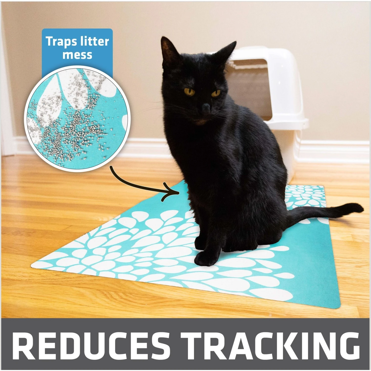 Drymate Protecitve & Decorative Cat Litter Mat, Rejuvenation Blue, Large, 20-in X 28-in 4 Drymate Protecitve & Decorative Cat Litter Mat, Rejuvenation Blue, Large, 20-in X 28-in - Image 2