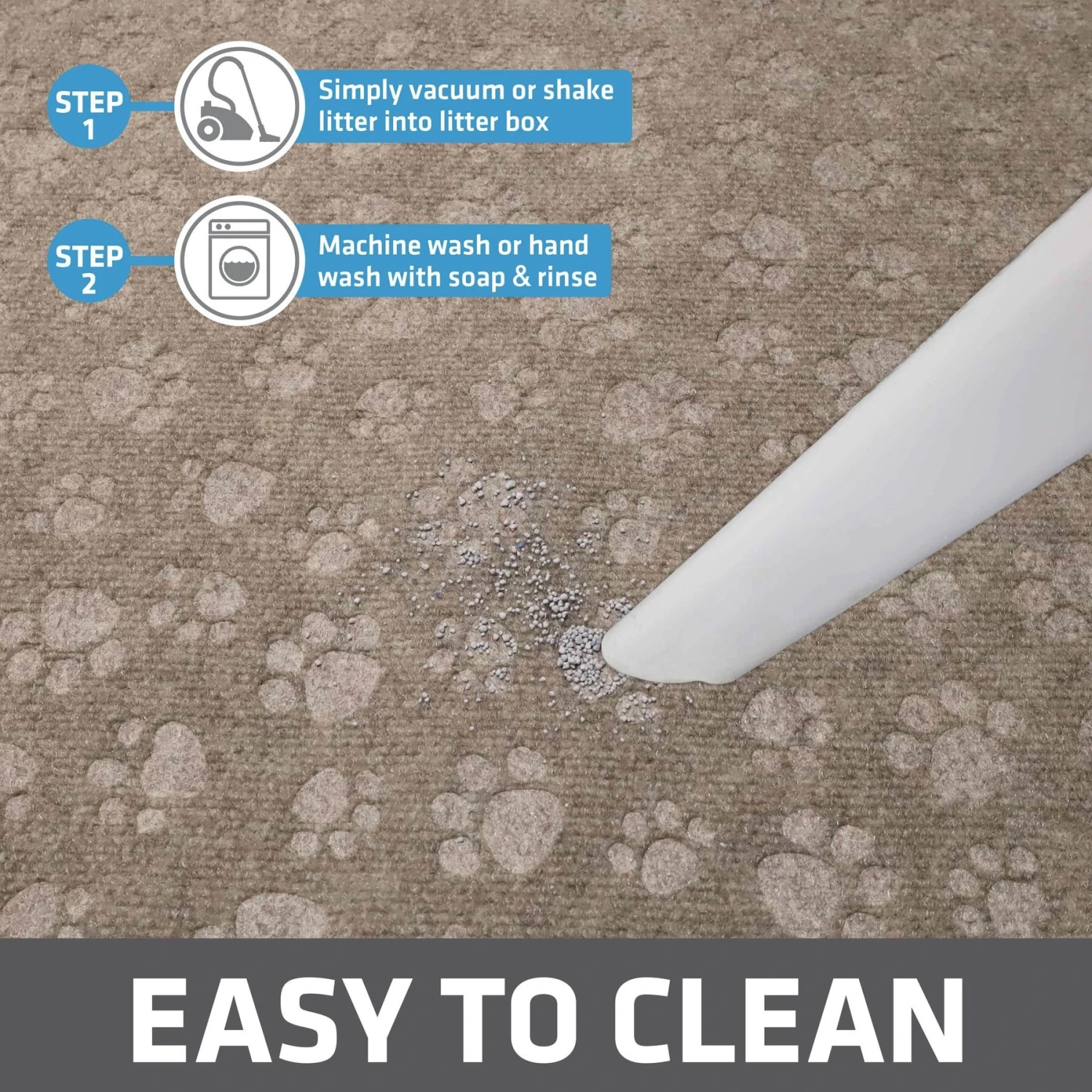 Drymate Premium Debossed Paw Cat Litter Trapping Mat, Taupe, X-Large, 28-in X 34-in 7 Drymate Premium Debossed Paw Cat Litter Trapping Mat, Taupe, X-Large, 28-in X 34-in - Image 5