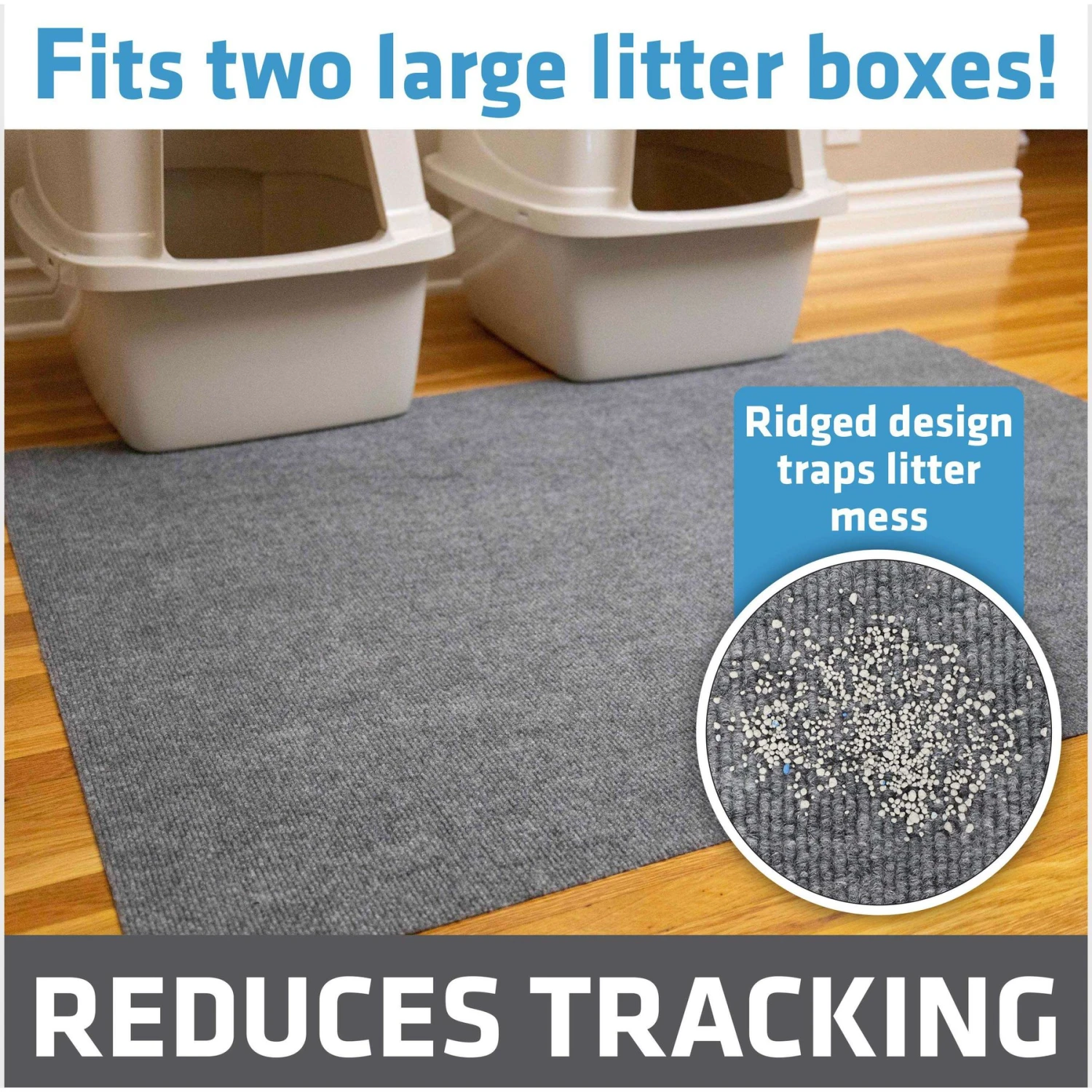 Drymate Jumbo Ridged Cat Litter Trapping Mat, Grey, 36-in X 47-in 4 Drymate Jumbo Ridged Cat Litter Trapping Mat, Grey, 36-in X 47-in - Image 2