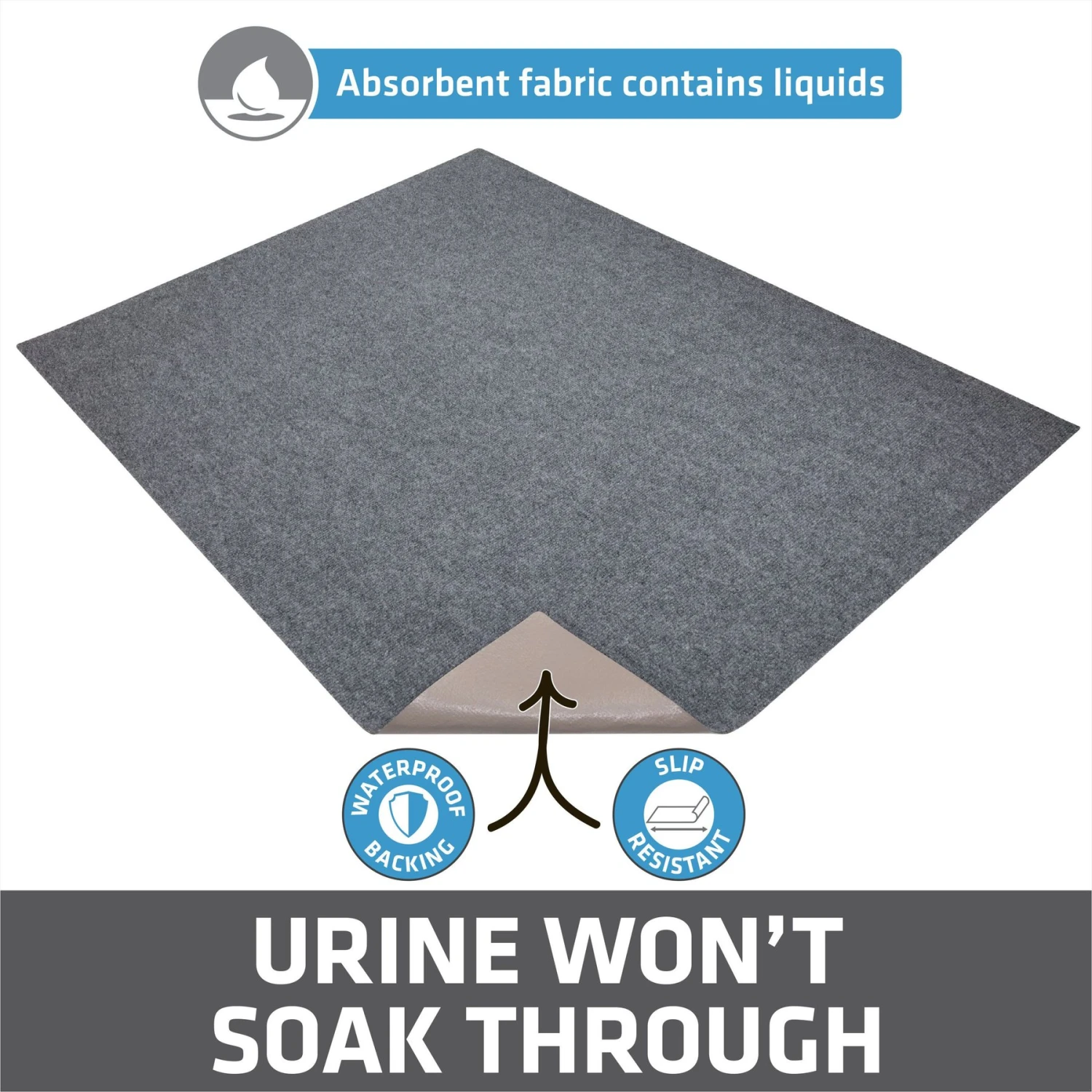 Drymate Jumbo Ridged Cat Litter Trapping Mat, Grey, 36-in X 47-in 5 Drymate Jumbo Ridged Cat Litter Trapping Mat, Grey, 36-in X 47-in - Image 3