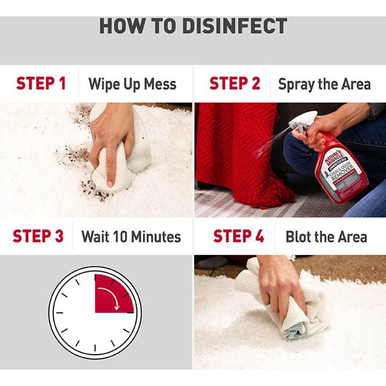 Nature's Miracle Advanced Platinum Cat Antibacterial Stain Remover & Odor Eliminator Spray, 32-oz Bottle 7 Nature's Miracle Advanced Platinum Cat Antibacterial Stain Remover & Odor Eliminator Spray, 32-oz Bottle - Image 5