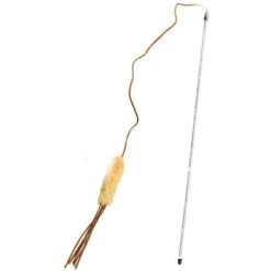 Ethical Pet Leather Strand Teaser Wand Cat Toy, Color Varies