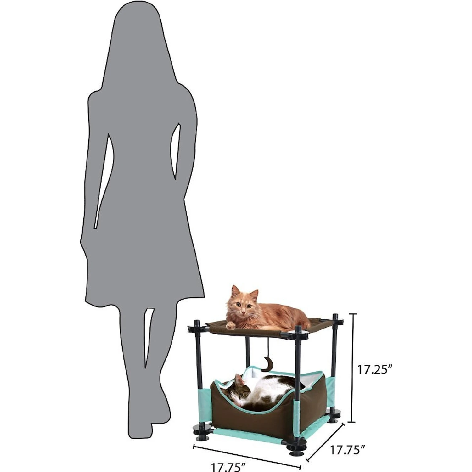 Kitty City Claw Sleeper 17.25-in Faux Fleece Cat Tree 5 Kitty City Claw Sleeper 17.25-in Faux Fleece Cat Tree - Image 3