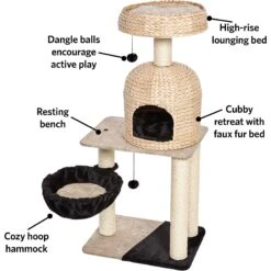 MidWest Feline Nuvo Reid 51.75-in Modern Wicker Cat Tree & Condo -Pet Supplies Store 198509 PT2. AC SS1800 V1582739163