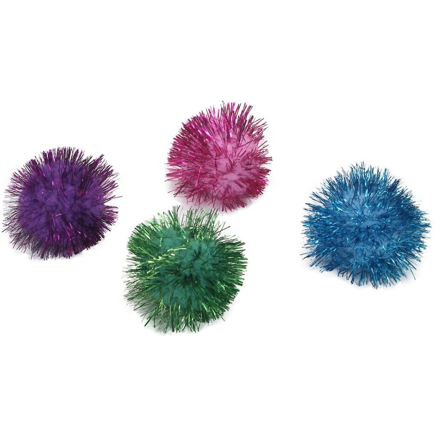 Turbo Glitter Pom Pom Ball Cat Toy, 4 Count 3 Turbo Glitter Pom Pom Ball Cat Toy, 4 Count
