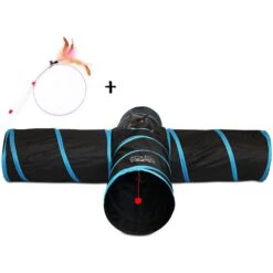 Feline Ruff 12" Premium 4-Way Collapsible Tunnel Cat Toy, Black & Blue 9 Feline Ruff 12" Premium 4-Way Collapsible Tunnel Cat Toy, Black & Blue -Pet Supplies Store 203968 PT4. AC SS1800 V1594673771