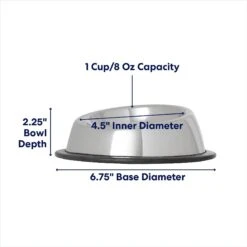 Frisco Stainless Steel Taper Non-Skid Cat Bowl -Pet Supplies Store 204467 PT1. AC SS1800 V1692728194