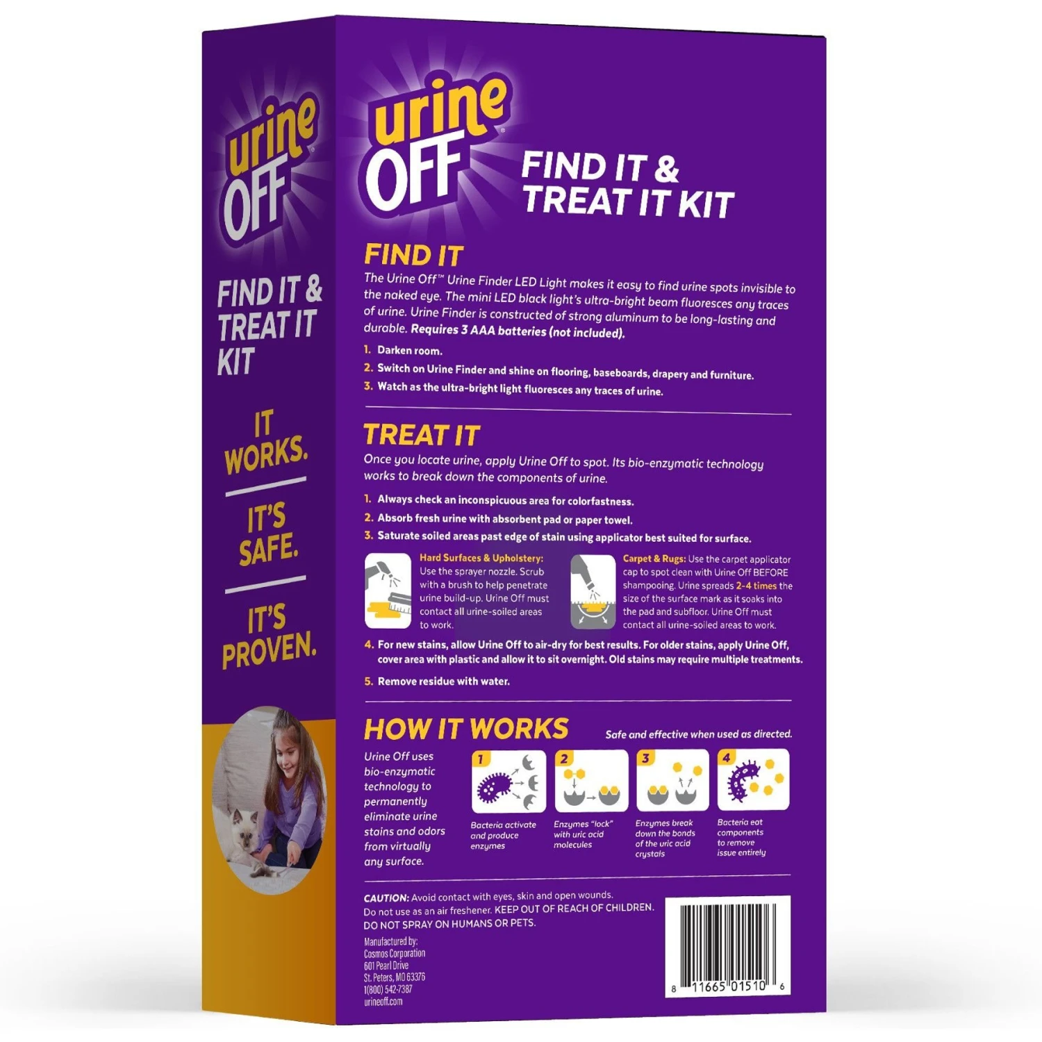 Urine Off Find It & Treat It Kit Stain & Odor Remover & Hi-Power LED Urine Finder 4 Urine Off Find It & Treat It Kit Stain & Odor Remover & Hi-Power LED Urine Finder - Image 2