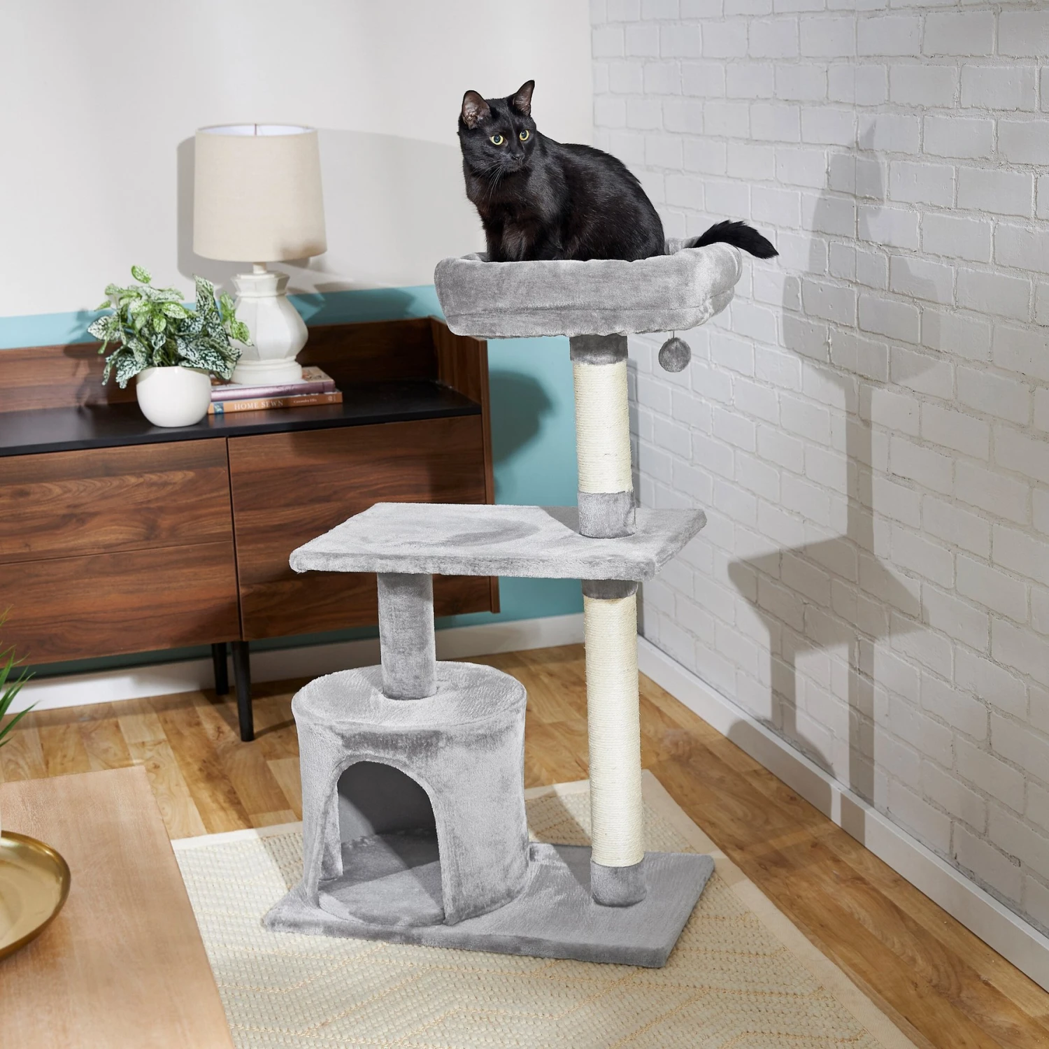 Frisco 38-in Cat Tree With Condo, Top Perch & Toy 3 Frisco 38-in Cat Tree With Condo, Top Perch & Toy