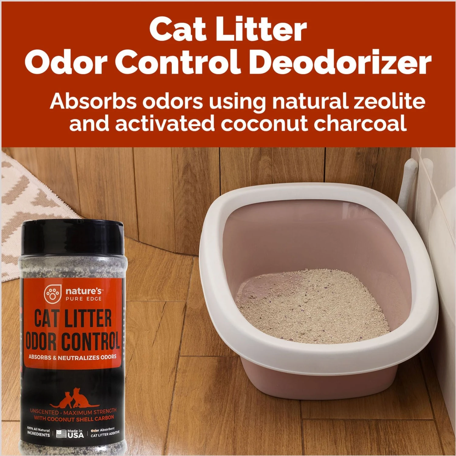 Nature's Pure Edge Cat Litter Odor Control Deodorizer, 1-lb Bottle 5 Nature's Pure Edge Cat Litter Odor Control Deodorizer, 1-lb Bottle - Image 3
