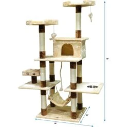 Go Pet Club 70-in IQ Busy Box Cat Tree Condo, Beige -Pet Supplies Store 217132 PT3. AC SS1800 V1671226287