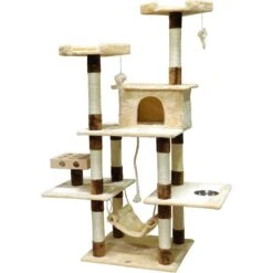 Go Pet Club 70-in IQ Busy Box Cat Tree Condo, Beige -Pet Supplies Store 217132 pt2. AC SS1800 V1579196010