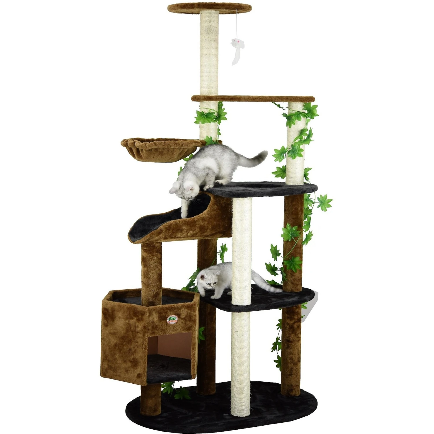 Go Pet Club 74-in Forest With Leaves Cat Tree, Black/ Brown 4 Go Pet Club 74-in Forest With Leaves Cat Tree, Black/ Brown - Image 2