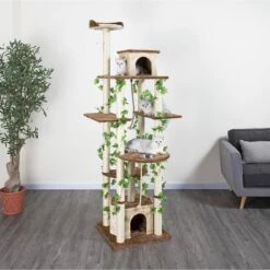 Go Pet Club 85-in Forest With Leaves Cat Tree, Beige/ Brown