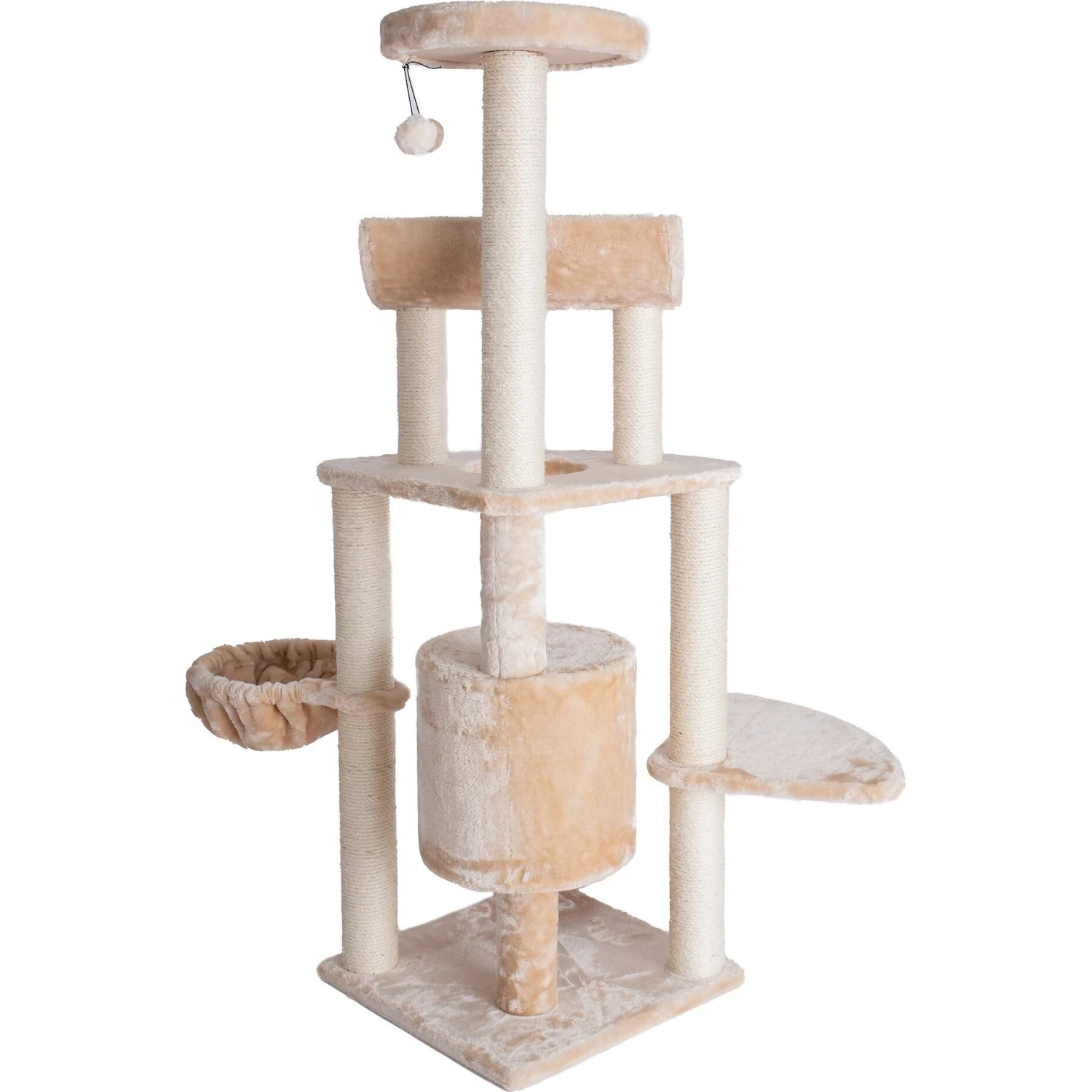 Armarkat 58-in Cat Tower & Ramp Cat Tree, Beige 9 Armarkat 58-in Cat Tower & Ramp Cat Tree, Beige - Image 7