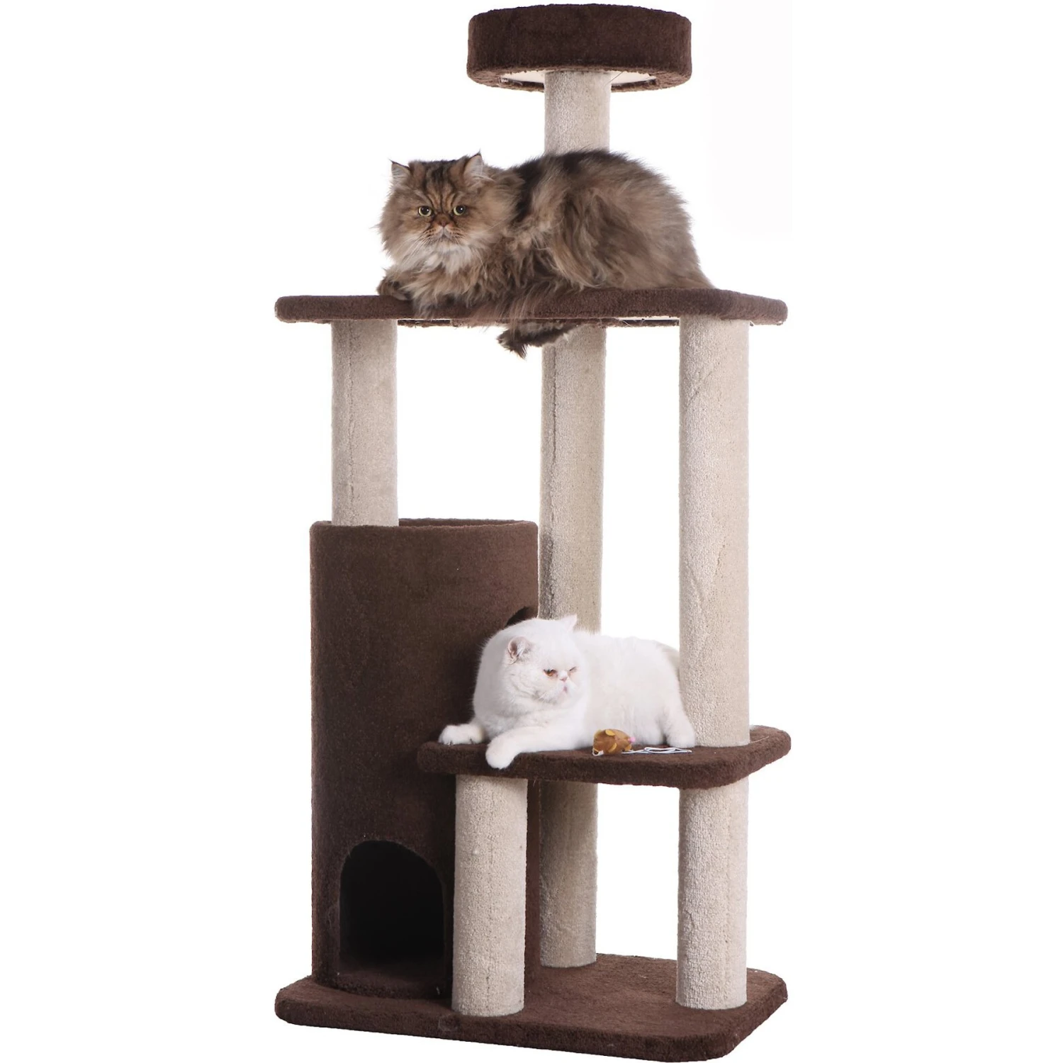 Armarkat 56-in Carpeted Condo Cat Tree, Brown 3 Armarkat 56-in Carpeted Condo Cat Tree, Brown