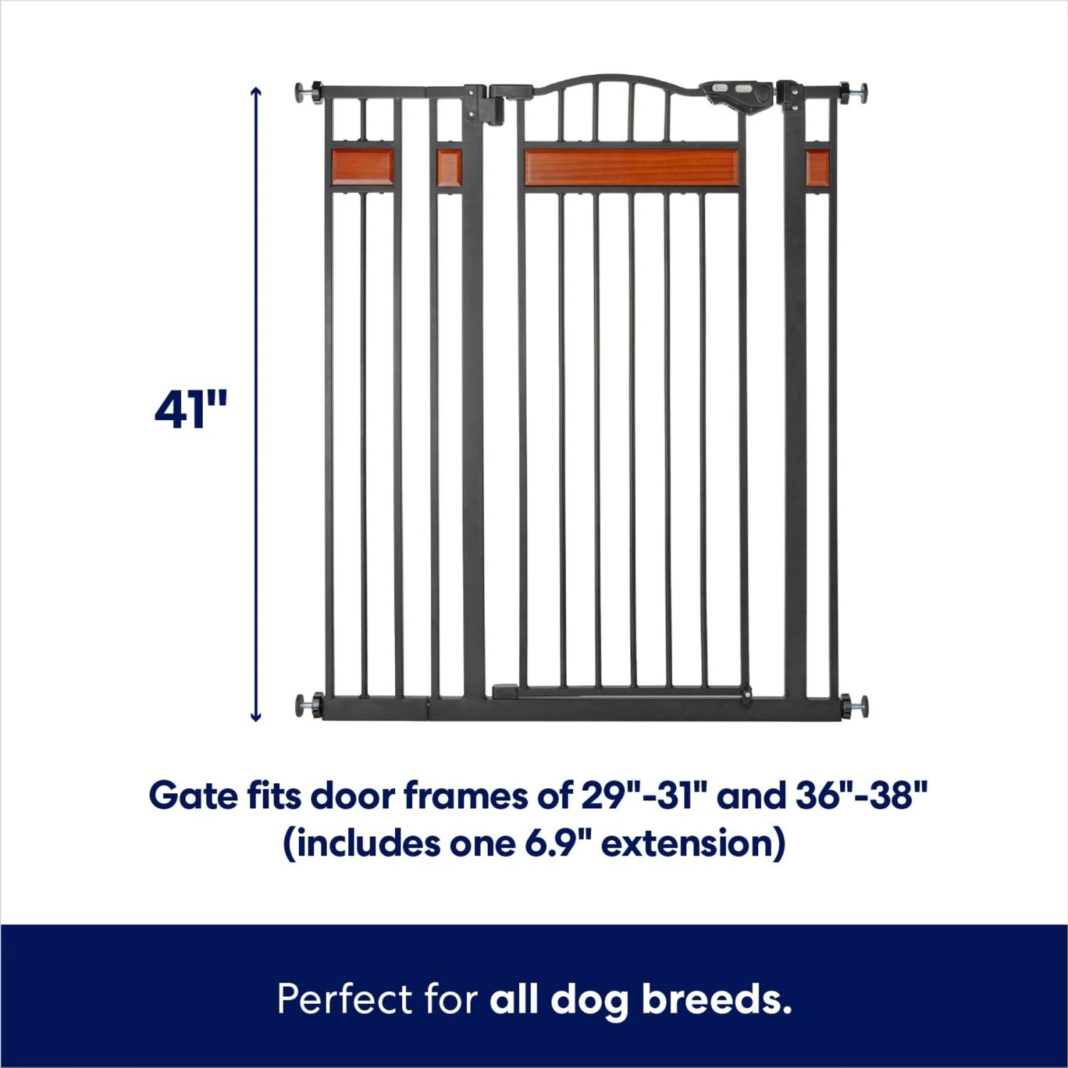 Frisco Wood Accents Extra Tall Auto-close Dog Gate 4 Frisco Wood Accents Extra Tall Auto-close Dog Gate - Image 2