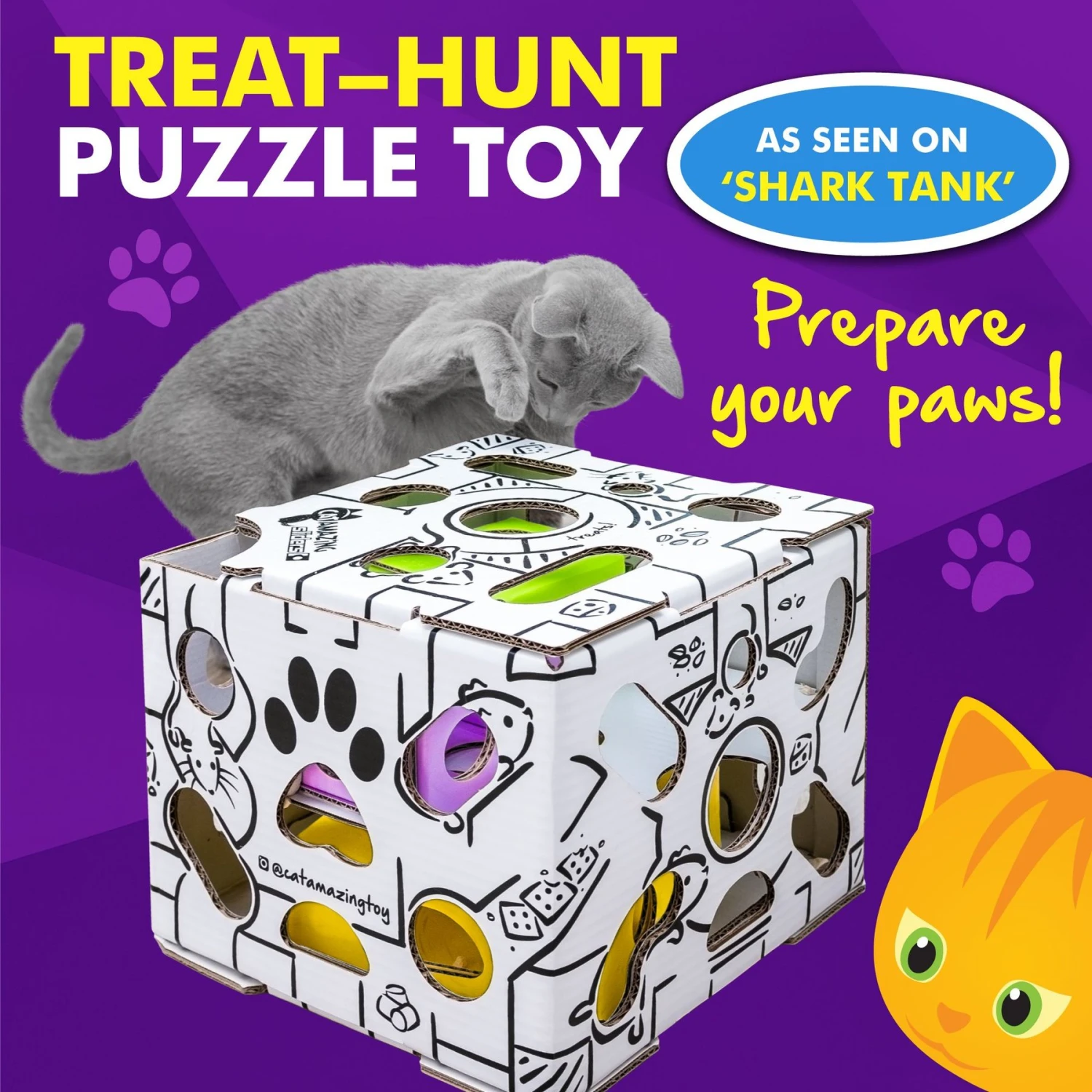 Cat Amazing Sliders Interactive Treat Maze & Puzzle Cat Toy 4 Cat Amazing Sliders Interactive Treat Maze & Puzzle Cat Toy - Image 2