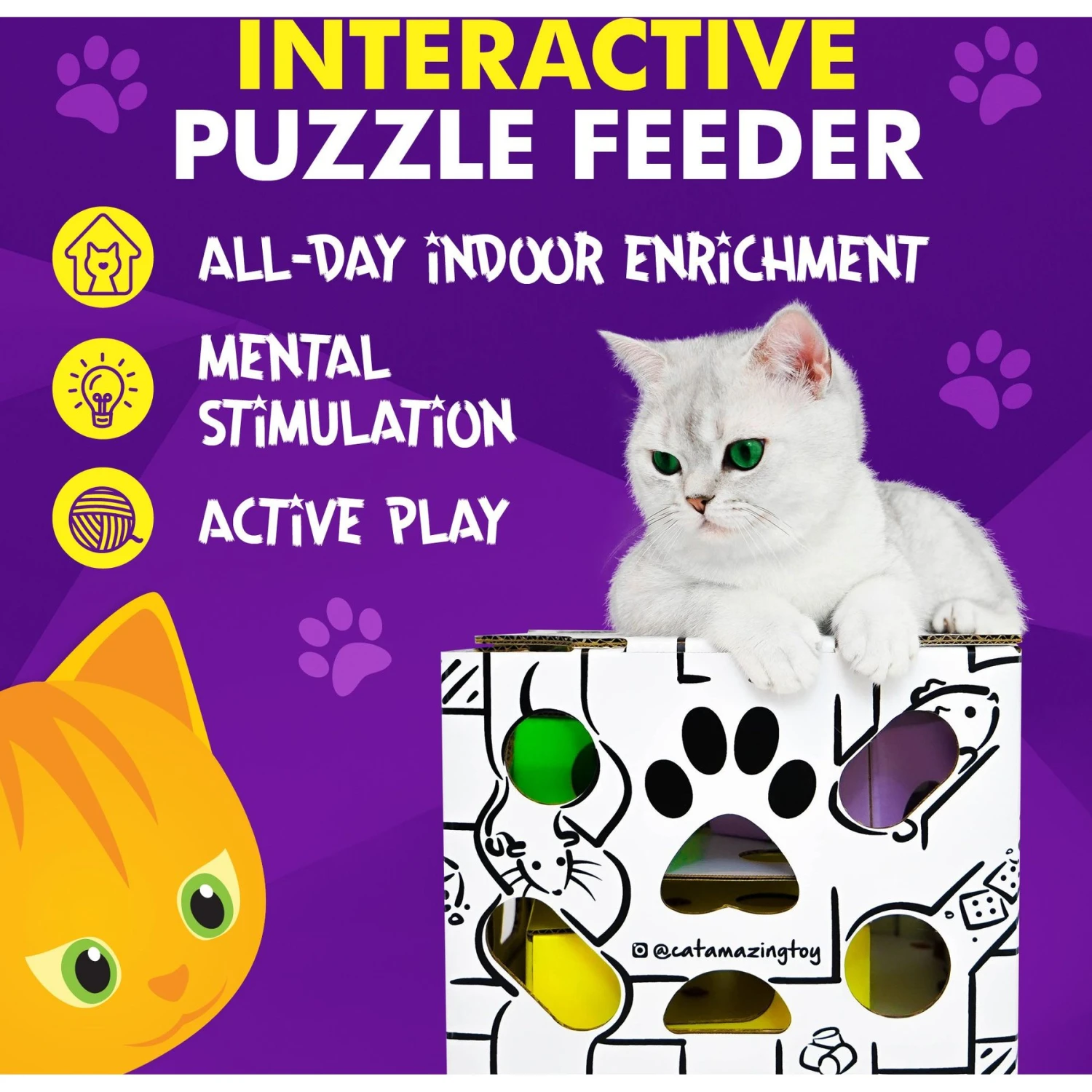 Cat Amazing Sliders Interactive Treat Maze & Puzzle Cat Toy 8 Cat Amazing Sliders Interactive Treat Maze & Puzzle Cat Toy - Image 6