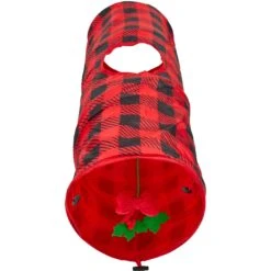 Frisco Holiday Buffalo Plaid Foldable Play Tunnel Cat Toy With Catnip -Pet Supplies Store 228549 PT2. AC SS1800 V1632774784