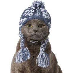 Frisco Fair Isle Dog & Cat Knitted Hat, Navy -Pet Supplies Store 228800 PT2. AC SS1800 V1671133431