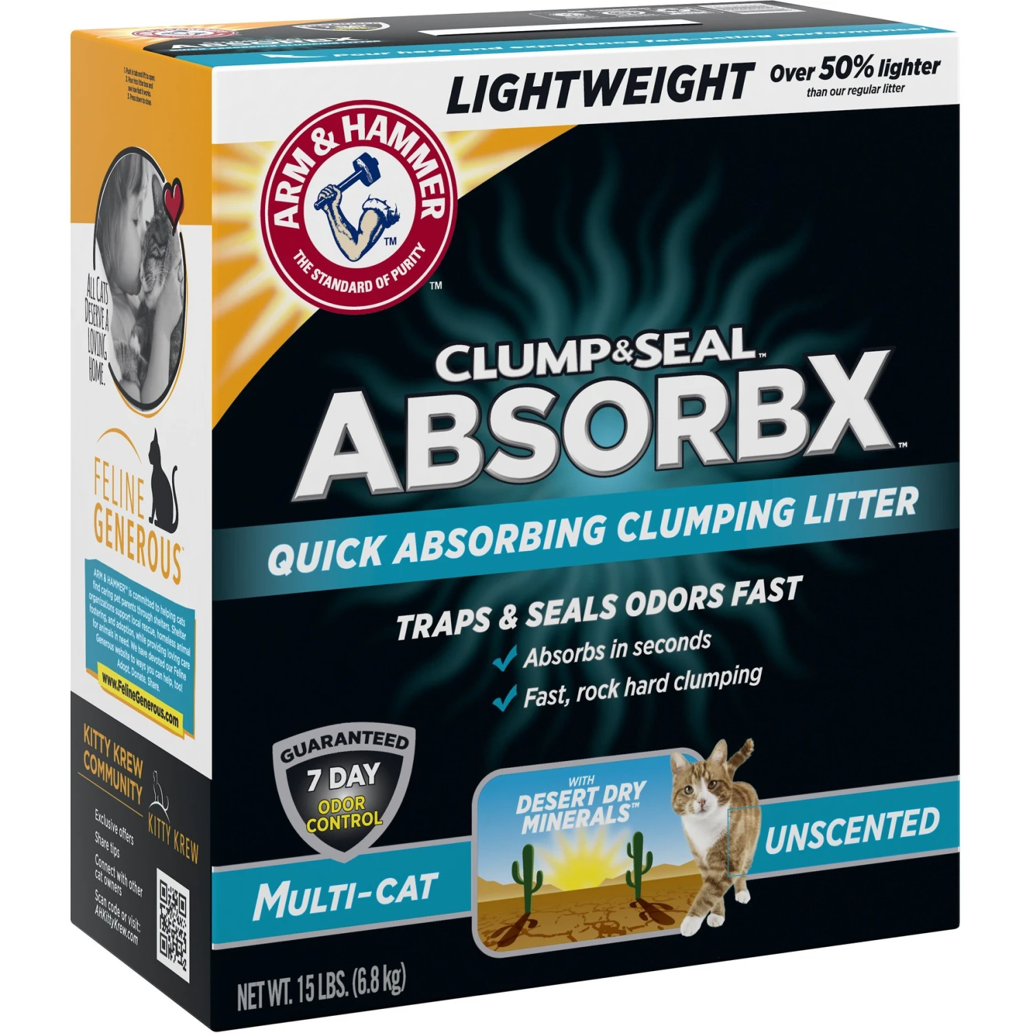 Arm & Hammer Litter Clump & Seal AbsorbX Absorbing Unscented Multi-Cat Cat Litter 4 Arm & Hammer Litter Clump & Seal AbsorbX Absorbing Unscented Multi-Cat Cat Litter - Image 2