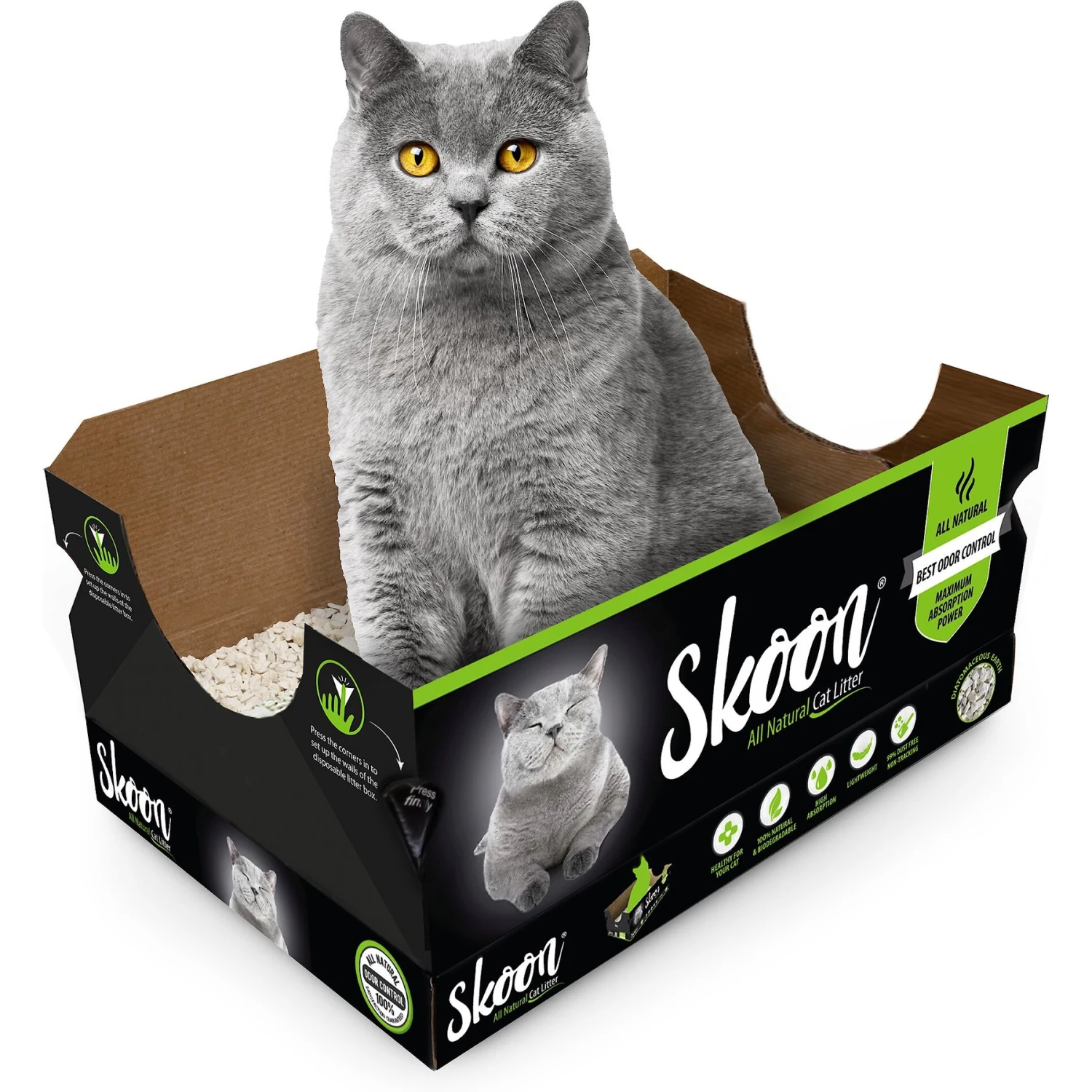 Skoon Unscented Non-Clumping Cat Litter & Disposable Litter Box 3 Skoon Unscented Non-Clumping Cat Litter & Disposable Litter Box