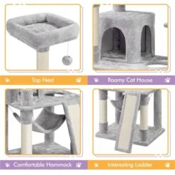 Yaheetech 60.5-in Plush Cat Tree & Condo -Pet Supplies Store 242622 PT3. AC SS1800 V1686153742