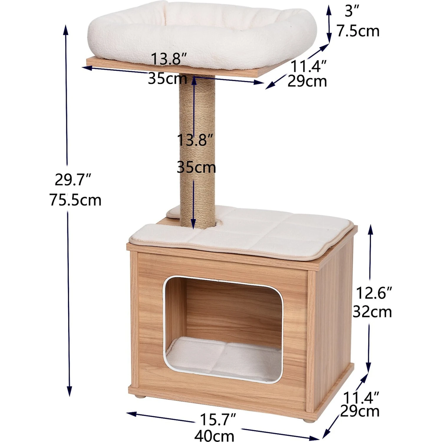 Catry 29.7-in Modern Jute Cat Tree & Condo 4 Catry 29.7-in Modern Jute Cat Tree & Condo - Image 2