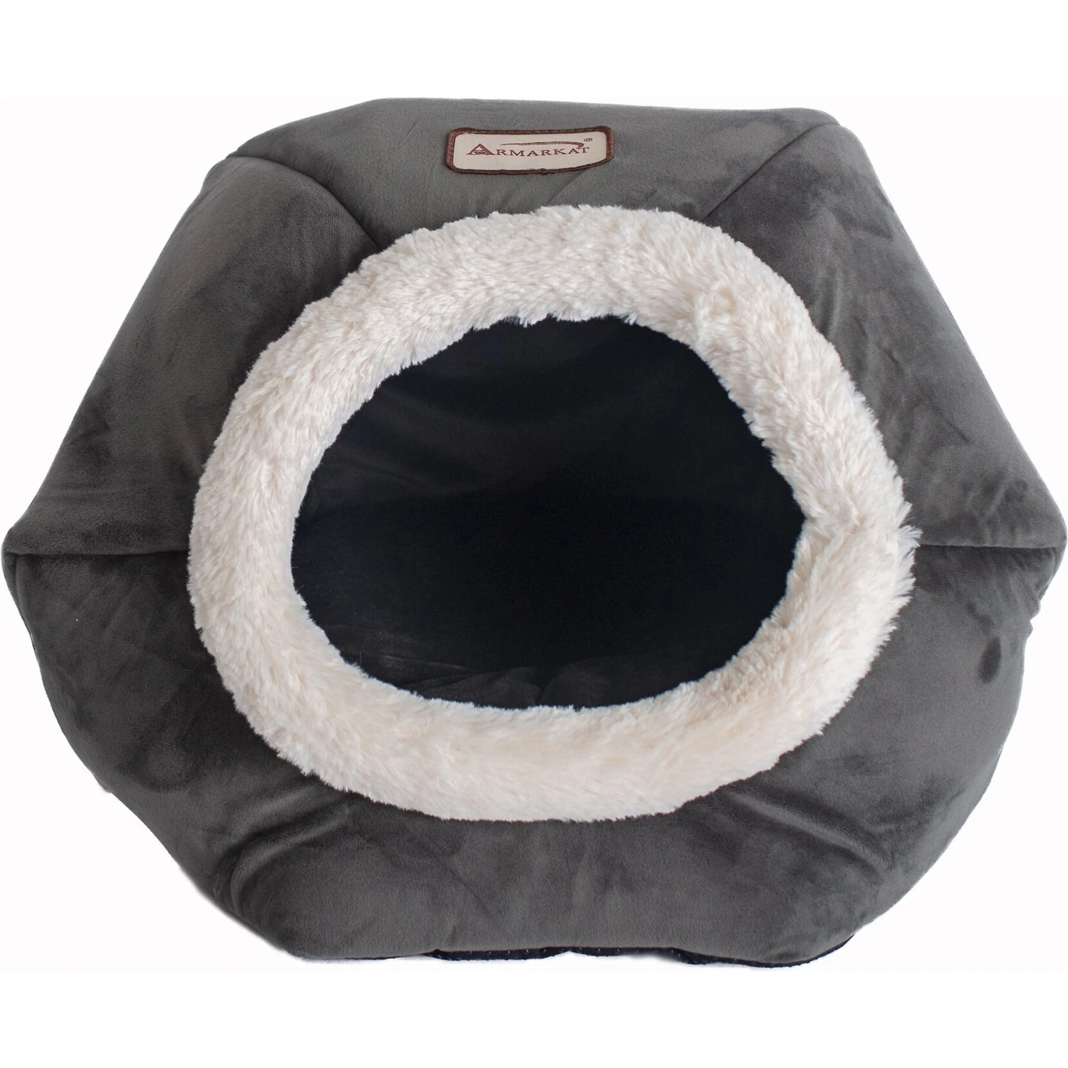 Armarkat Gray Velvet Cat Bed 5 Armarkat Gray Velvet Cat Bed - Image 3