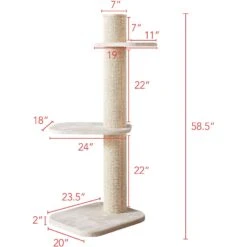 Two By Two City Cat Deluxe European 58-in Faux Fur Cat Tree -Pet Supplies Store 251765 PT1. AC SS1800 V1600292170