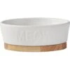Frisco Oval Meow Non-skid Ceramic Cat Bowl With Wood Base 2 Frisco Oval Meow Non-skid Ceramic Cat Bowl With Wood Base -Pet Supplies Store 256080 MAIN. AC SS1800 V1615300007