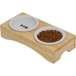 Frisco Double Elevated Cat Bowl With Wood Stand -Pet Supplies Store 256082 PT3. AC SS1800 V1615312021