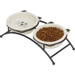 Frisco Cat Face Non-skid Elevated Double Ceramic Cat Bowl -Pet Supplies Store 256113 PT3. AC SS1800 V1615312281