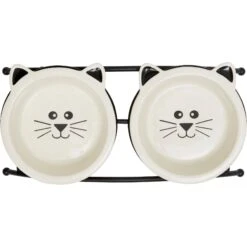 Frisco Cat Face Non-skid Elevated Double Ceramic Cat Bowl -Pet Supplies Store 256113 PT4. AC SS1800 V1615312897